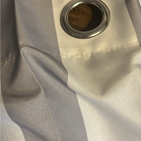 2 Curtain Panels Sun Zero 54” X 95” Gray and White stripe - Picture 3 of 7